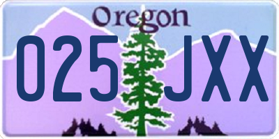 OR license plate 025JXX