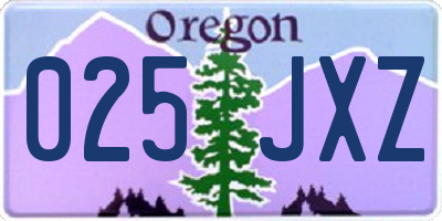 OR license plate 025JXZ