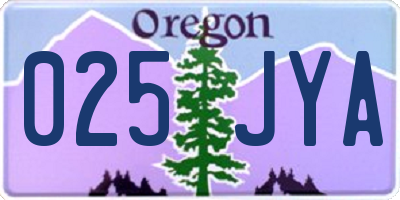 OR license plate 025JYA