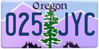 OR license plate 025JYC