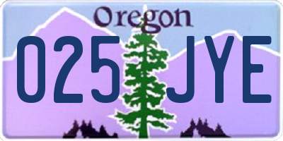 OR license plate 025JYE