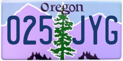 OR license plate 025JYG
