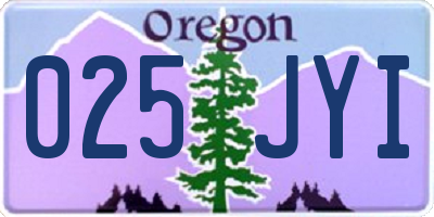 OR license plate 025JYI