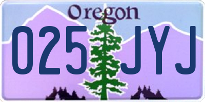 OR license plate 025JYJ