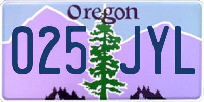 OR license plate 025JYL