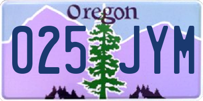OR license plate 025JYM