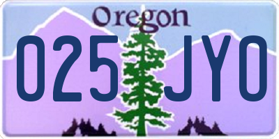 OR license plate 025JYO