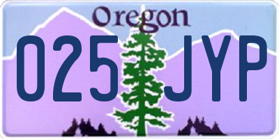 OR license plate 025JYP