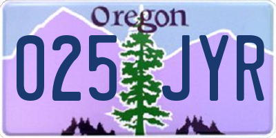OR license plate 025JYR