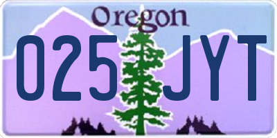OR license plate 025JYT