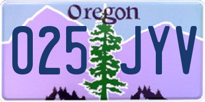 OR license plate 025JYV