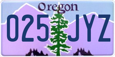 OR license plate 025JYZ