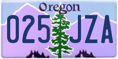 OR license plate 025JZA