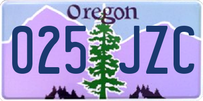 OR license plate 025JZC