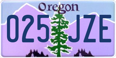 OR license plate 025JZE