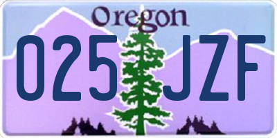 OR license plate 025JZF