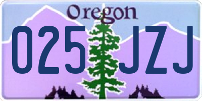 OR license plate 025JZJ