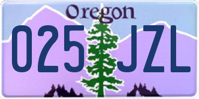 OR license plate 025JZL