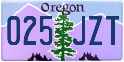 OR license plate 025JZT