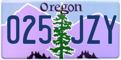 OR license plate 025JZY