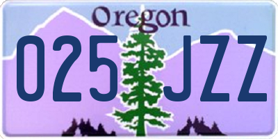 OR license plate 025JZZ