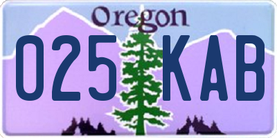 OR license plate 025KAB