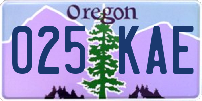 OR license plate 025KAE