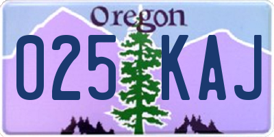 OR license plate 025KAJ