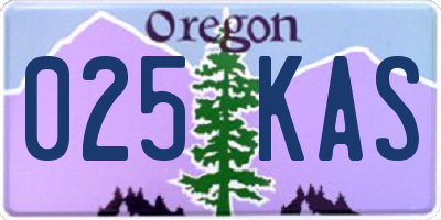 OR license plate 025KAS