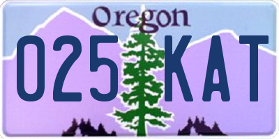 OR license plate 025KAT