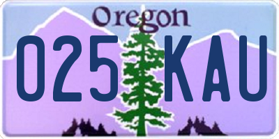 OR license plate 025KAU