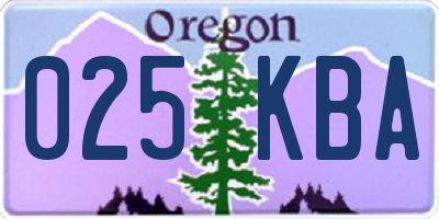 OR license plate 025KBA