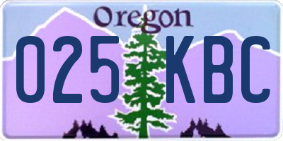 OR license plate 025KBC