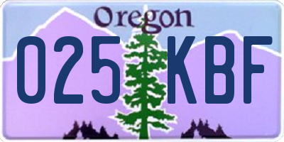 OR license plate 025KBF