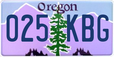 OR license plate 025KBG