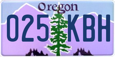 OR license plate 025KBH