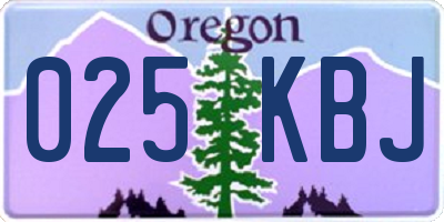 OR license plate 025KBJ