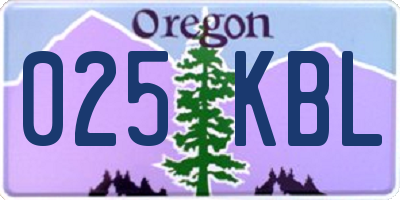 OR license plate 025KBL