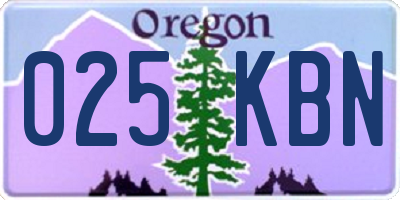 OR license plate 025KBN