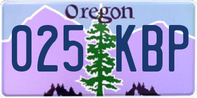 OR license plate 025KBP