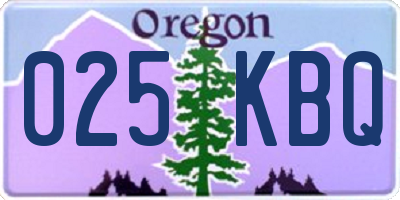 OR license plate 025KBQ