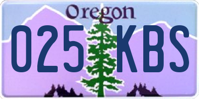 OR license plate 025KBS
