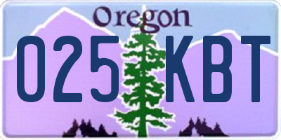 OR license plate 025KBT