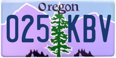 OR license plate 025KBV