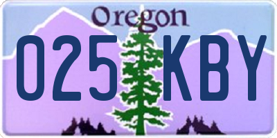 OR license plate 025KBY