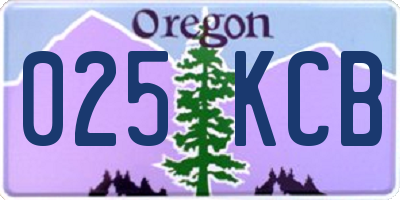 OR license plate 025KCB