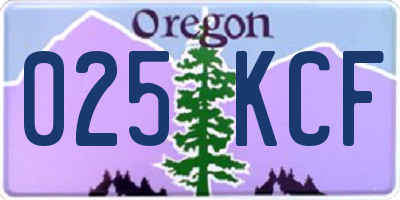 OR license plate 025KCF