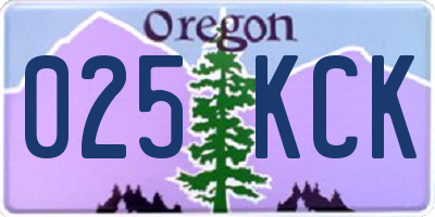 OR license plate 025KCK
