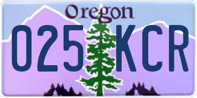 OR license plate 025KCR