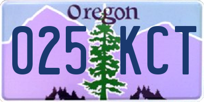 OR license plate 025KCT